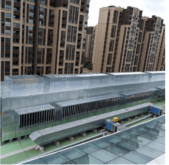 02 武漢天虹廣場(chǎng)樓頂冷卻塔降噪、冷卻塔噪音治理