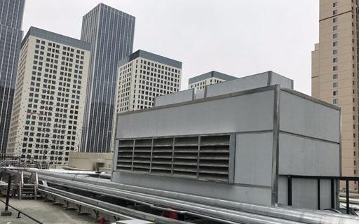 石家莊天山銀河廣場(chǎng)D座樓頂空氣源熱泵機組減震降噪
